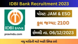 IDBI Recruitment 2023 for 2100 JAM and ESO Posts
