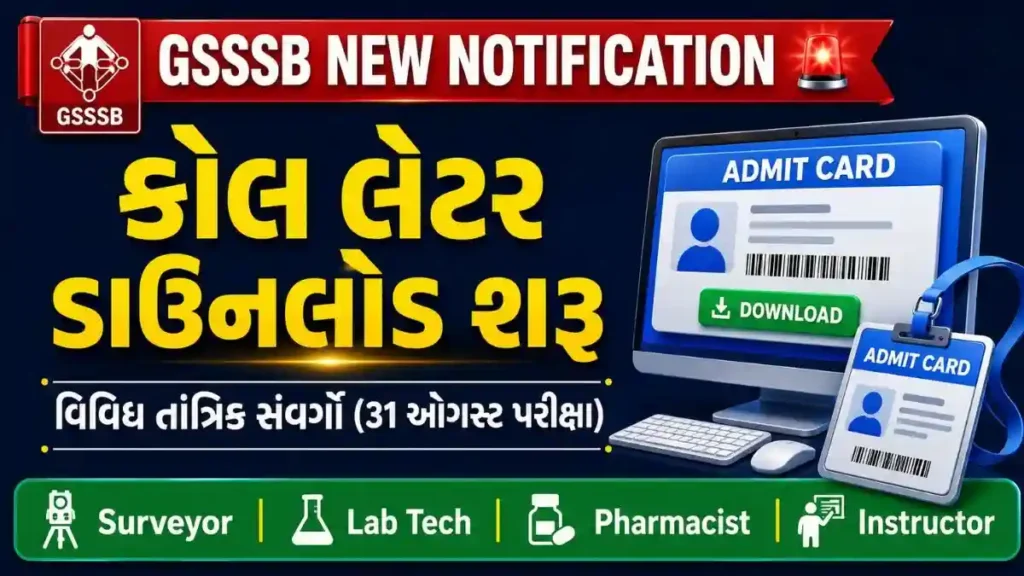 GSSSB Technical Posts Call Letter 2026: Download Link & CBRT Exam Schedule 1 GSSSB Technical Posts Call Letter 2026 Out