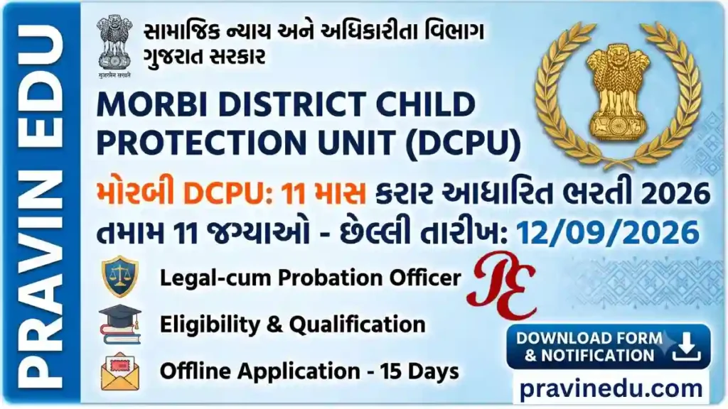Morbi DCPU 11 Months Contract Recruitment 2026 Notification Banner