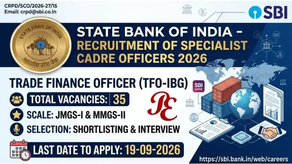 SBI SCO Recruitment 2026 Notification for 35 Trade Finance Officer Posts